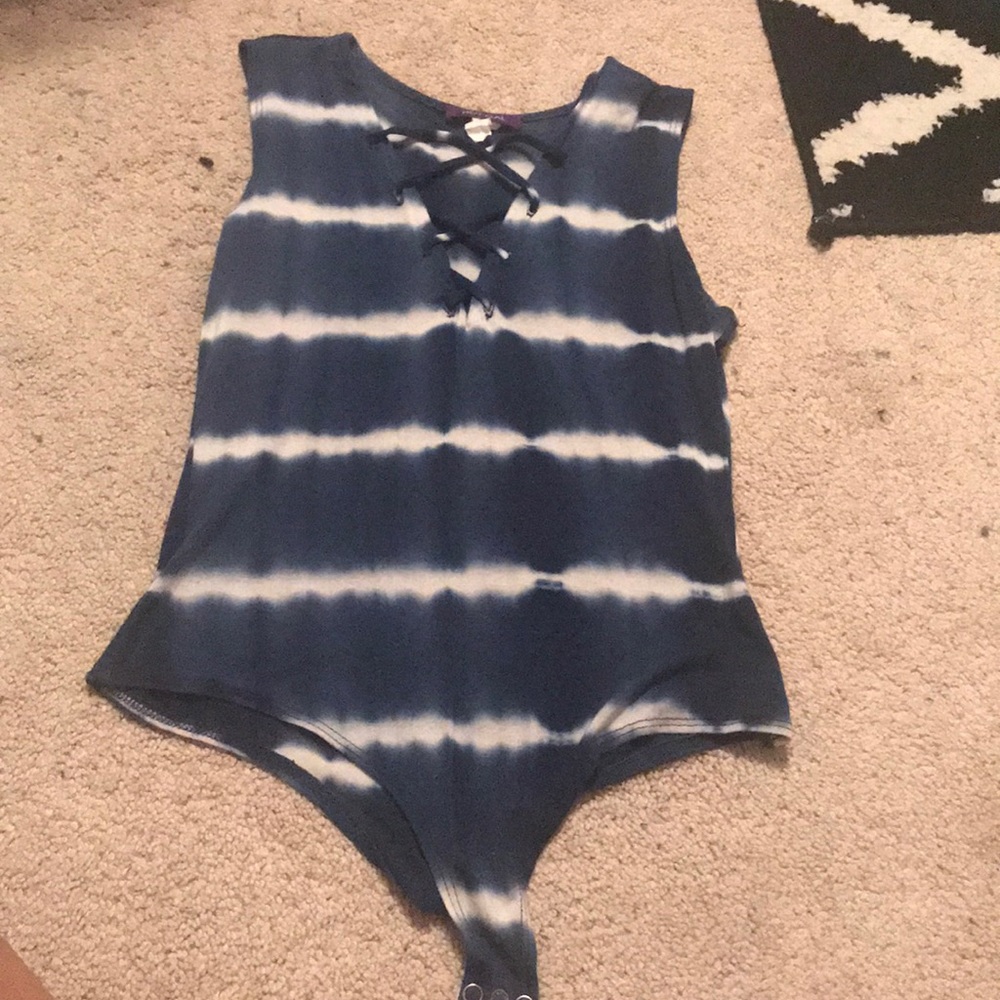 triped body suit